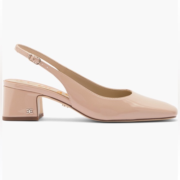 Sam Edelman Terra Patent Slingback Block Heel Pumps - Sunrise Blush - Picture 3 of 5